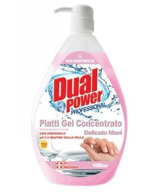 * Detergent de Vase DUAL POWER Delicato in Recipient cu Pompita 1L
