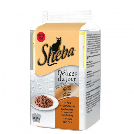 Mancare Umeda pentru Pisici SHEBA Pui si Curcan Plic 6x50g