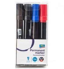 Marker Permanent (Rosu, Albastru, Negru) ARO 12buc