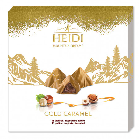 Praline de Ciocolata cu Alune si Caramel HEIDI Mountain Dreams Gold Caramel 150g