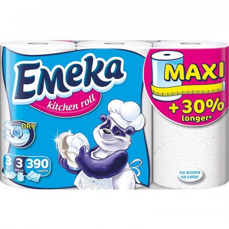 Prosoape de Hartie Rezistente EMEKA Maxi White 3str 3buc