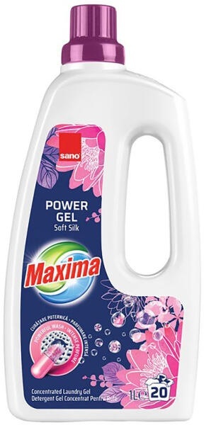 SANO Maxima Power Gel Soft Silk Detergent Automat Gel pentru Rufe 20 Spalari 1L