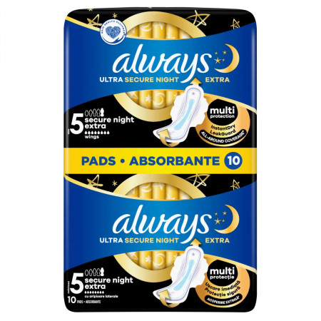 Absorbante ALWAYS Ultra Secure Night Extra 5 10buc