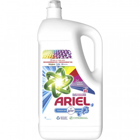 ARIEL Color Touch of Lenor Detergent Automat Gel pentru Rufe Colorate 80 Spalari 4L