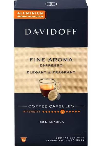 DAVIDOFF Capsule Nespresso Fine Aroma Espresso Elegant & Fragrant 10x5.5g