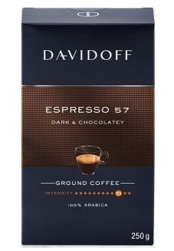 DAVIDOFF Espresso 57 Dark & Chocolatey Cafea Macinata 250g