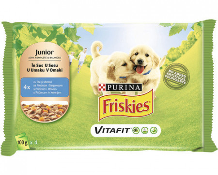 Mancare Umeda pentru Caini FRISKIES Junior 4x100g