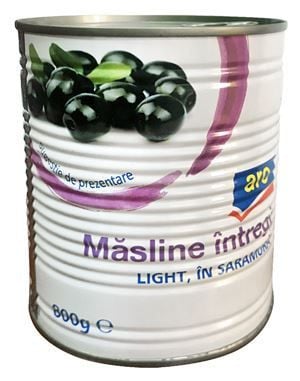Masline Negre Intregi Light ARO csv. 800g (400g net)