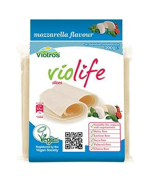 Produs tip Cascaval Vegetal VIOLIFE Felii cu Aroma de Mozzarella 200g