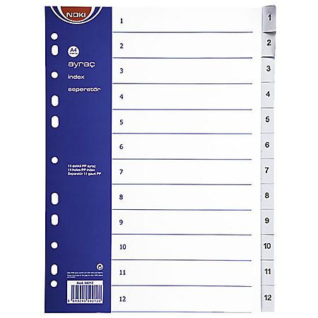 Separatoare Index din Plastic A-Z Noki