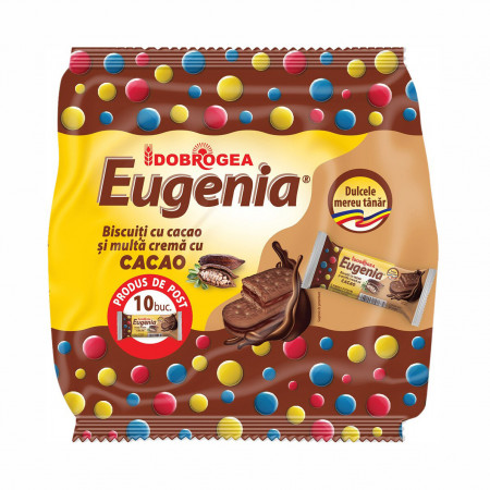 Biscuiti cu Cacao si Multa Crema de Cacao Eugenia DOBROGEA 10x36g