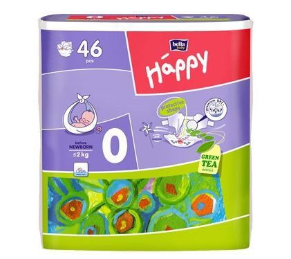 Scutece HAPPY 0 Newborn 46buc