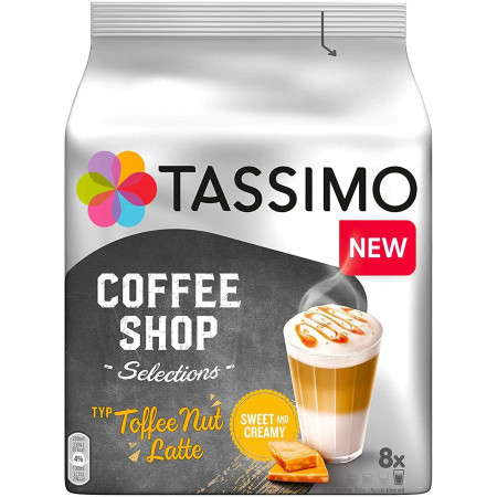 TASSIMO Coffee Shop Toffee Nut Latte Capsule cu Cafea 16buc 8 bauturi
