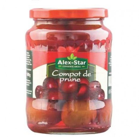 Compot de Prune in Sirop Slab Indulcit ALEX STAR / ARO 700g