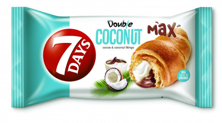 Croissant 7 DAYS Double Max cu Crema de Cacao si Cocos 80g