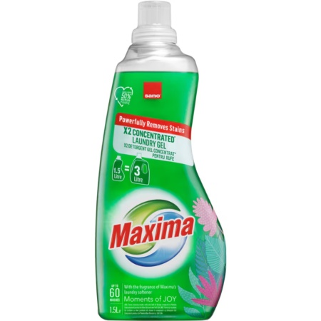 SANO Maxima Power Gel 2X Concentrat Moment of Joy Detergent Automat Gel pentru Rufe 60 Spalari 1.5L