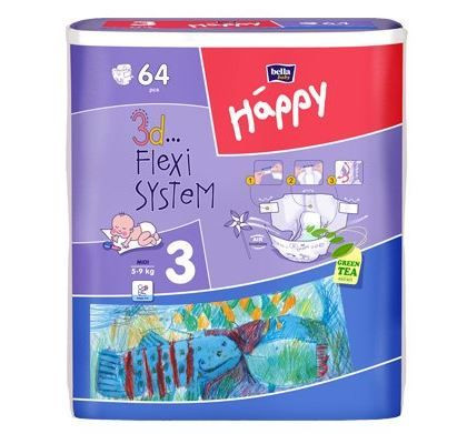 Scutece HAPPY 3 Midii 5-9 kg 78buc