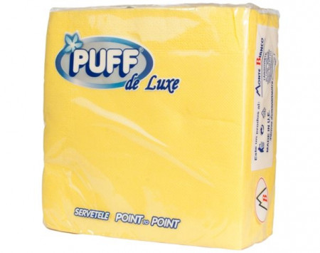 Servetele de Masa Colorate PUFF Galbene 33x33cm 2str 40buc