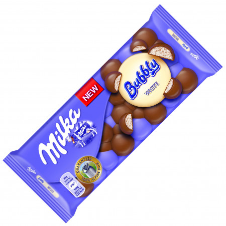 White chocolate bar Milka, tableta de ciocolata alba 100g