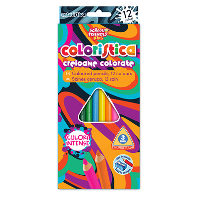 Creioane Colorate COLORISTICA 12buc