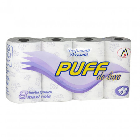 Hartie Igienica PUFF De Luxe Parfumata 4str. 8 Role