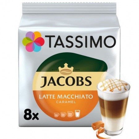 TASSIMO Typ Latte Macchiato Caramel Capsule cu Cafea 16buc 8 bauturi