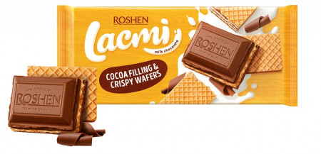 Ciocolata cu Crema de Cacao si Napolitana ROSHEN Lacmi 90g