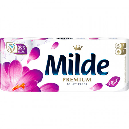 Hartie Igienica MILDE Premium Relax Purple 3 straturi 8 role