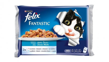 Mancare Umeda pentru Pisici FELIX Selectii Peste 4x100g