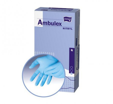 Manusi de Unica Folosinta Albastre Nitryl Nepudrate AMBULEX M 100buc