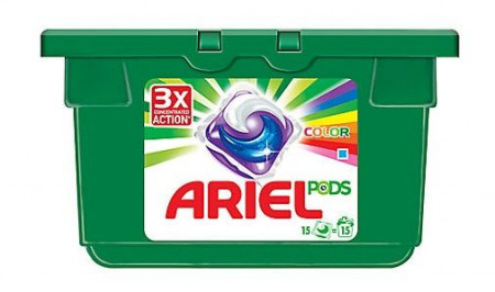 Detergent Automat Gel pentru Rufe ARIEL Color 3in1 Capsule 14buc