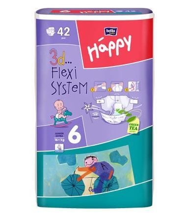 Scutece HAPPY 6 Junior Extra 16+ 54buc