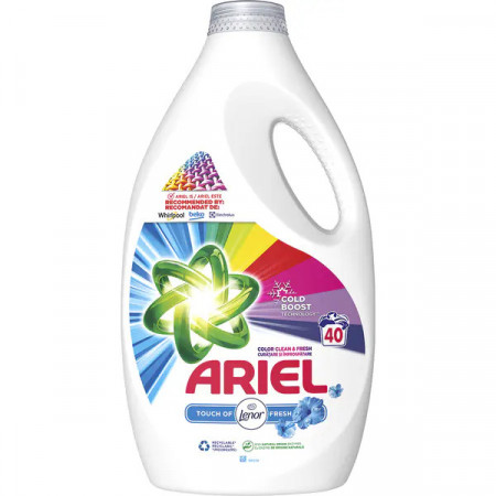 ARIEL Color Touch of Lenor Detergent Automat Gel pentru Rufe Colorate 40 Spalari 2L