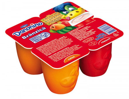 Branza Proaspata cu Piure de Capsuni si Caise DANONINO 4x50g