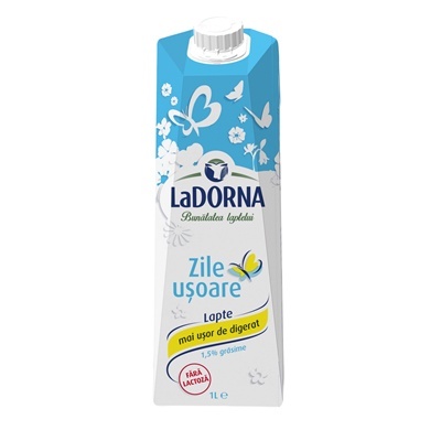 Lapte Proaspat Fara Lactoza Zile Usoare La DORNA 1.5% 1L