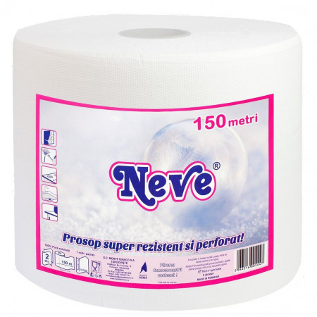 Prosoape de Hartie Rola 2str. Super Rezistente si Perforate NEVE MONTE BIANCO 150m
