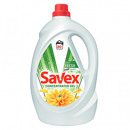 Detergent Lichid Automat pentru Rufe 2in1 Gel SAVEX Fresh 4.4L - 80 Spalari