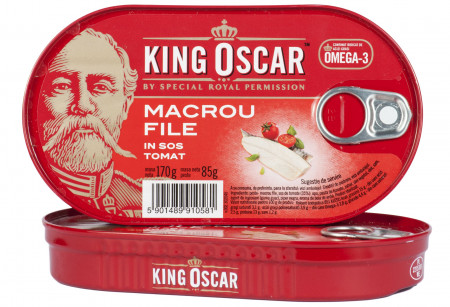 File de Macrou in Sos Tomat KING OSCAR 160g / 85g net