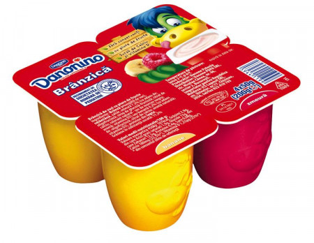 Branza Proaspata cu Piure de Banane si Zmeura DANONINO 4x50g