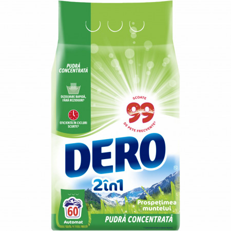 Detergent Pudra Automat pentru Rufe DERO 2in1 Prospetimea Muntelui 4.5Kg - 60 Spalari