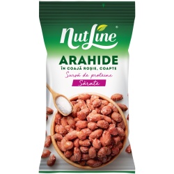 Arahide in Coaja Rosie Subtire, Coapte cu Sare NUTLINE 300g