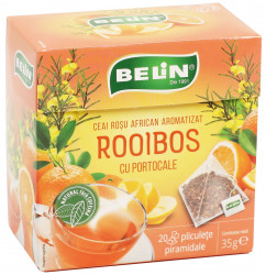 BELIN Piramide Ceai Rosu African Aromatizat Rooibos cu Portocale 20x1.75g