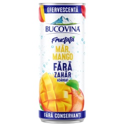 BUCOVINA Bautura Carbogazoasa Fructata Mar & Mango Fara Zahar 12x330ml