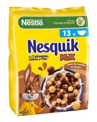Cereale de Mic Dejun NESTLE Nesquik Mix Vanilie + Ciocolata 400g