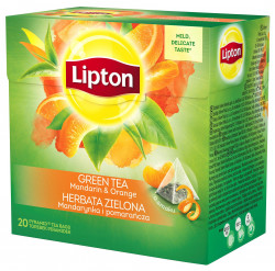 LIPTON Ceai Verde, Mandarine & Portocale Piramide 20x2.1g