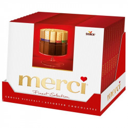 MERCI Mini Tablete de Ciocolata Asortata Cutie Rosie 250g - Img 4