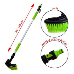 Perie pentru Spalat cu Maner Extensibil si Adaptor pentru Furtun