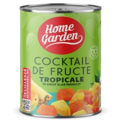 Cocktail de Fructe in Sirop Slab Indulcit HOME GARDEN 410g