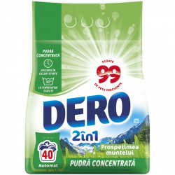 Detergent Pudra Automat pentru Rufe DERO 2in1 Prospetimea Muntelui 3Kg - 40 Spalari
