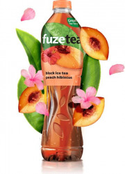 Ice Tea Black FUZETEA Ceai cu Aroma de Piersica & Hibiscus 1.5L